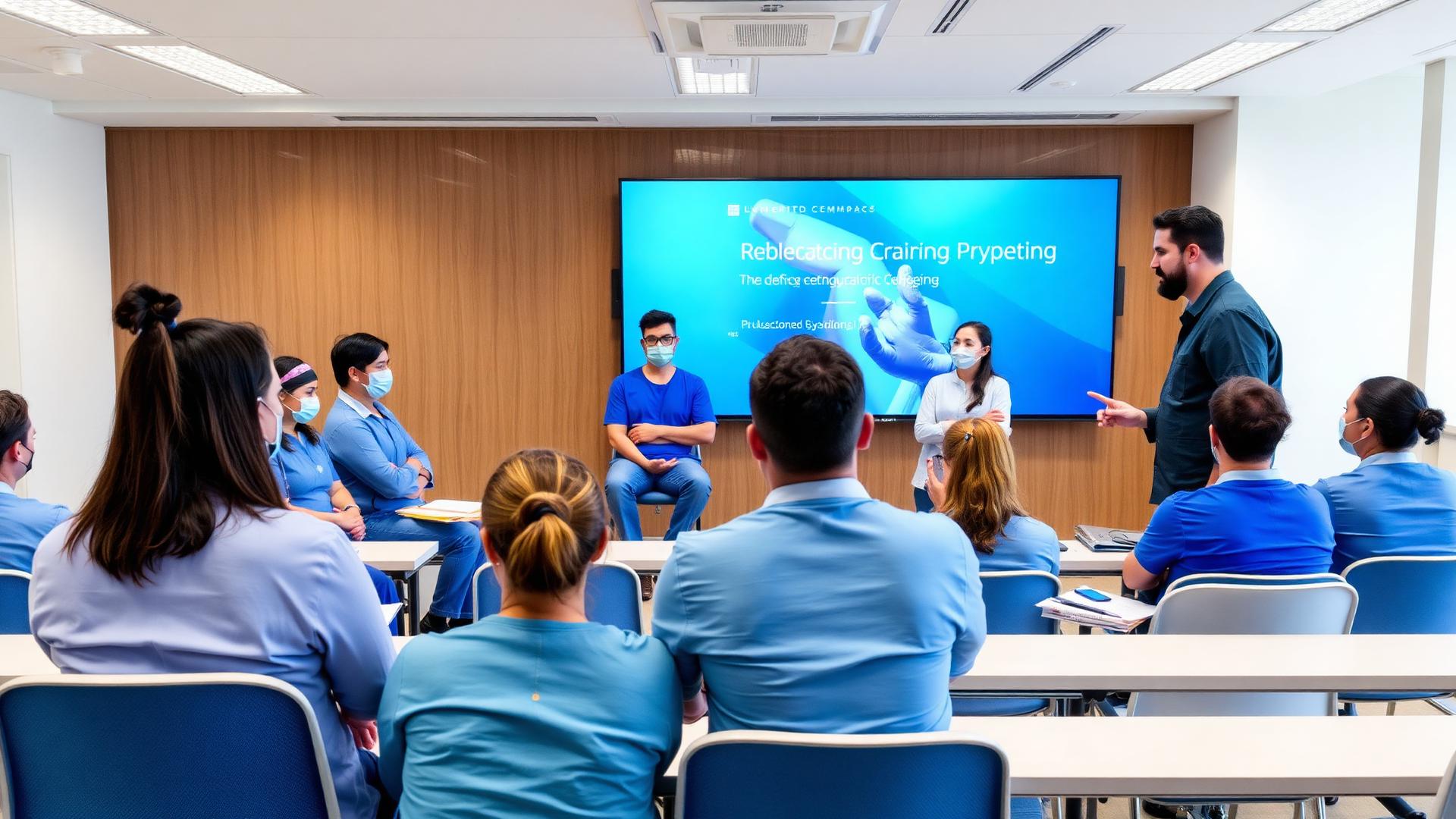 Hygieneexperten bei der Schulung